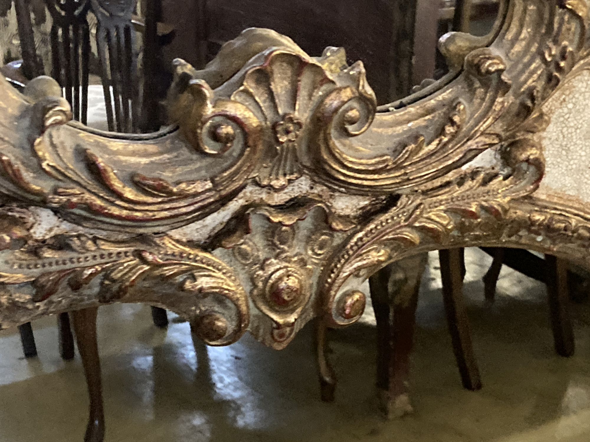 A painted wood and gesso twin plate overmantel mirror, width 114cm height 159cm